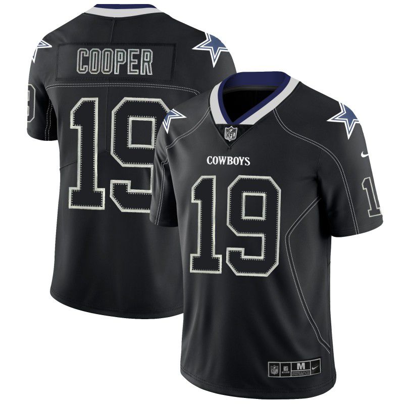 Men Dallas cowboys #19 Cooper Nike Lights Out Black Color Rush Limited NFL Jerseys